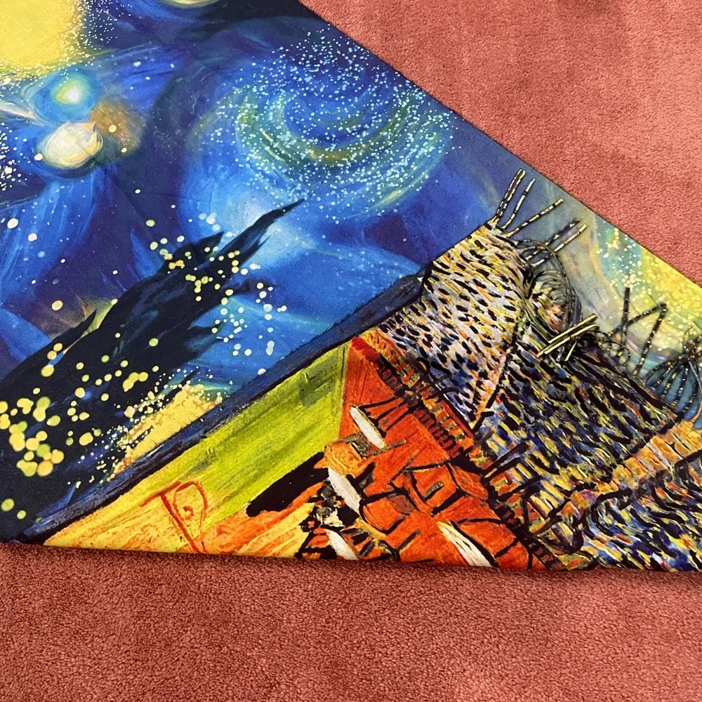 Starry Night Café scarf /shawl NWOT/double sided